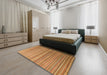 Abstract Sedona Brown Modern Rug in a Bedroom, abs5531