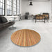 Round Machine Washable Abstract Sedona Brown Rug in a Office, wshabs5531