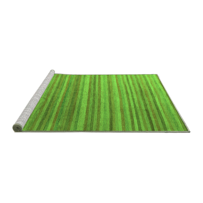 Sideview of Machine Washable Abstract Green Modern Area Rugs, wshabs5531grn