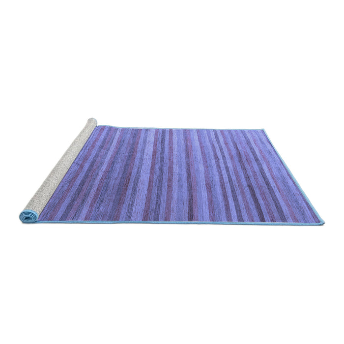 Sideview of Machine Washable Abstract Blue Modern Rug, wshabs5531blu