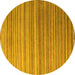 Round Machine Washable Abstract Yellow Modern Rug, wshabs5531yw