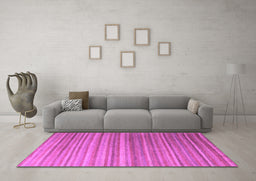 Machine Washable Abstract Purple Modern Area Rugs in a Living Room, wshabs5531pur