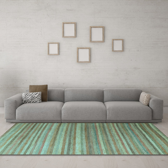 Machine Washable Abstract Light Blue Modern Rug in a Living Room, wshabs5531lblu