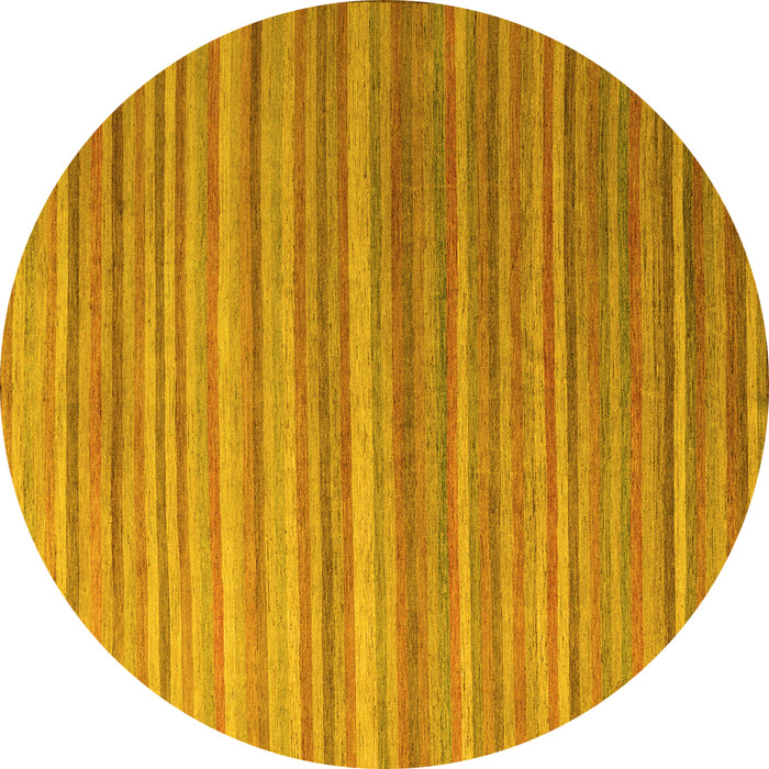 Round Abstract Yellow Modern Rug, abs5531yw