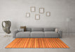 Machine Washable Abstract Orange Modern Area Rugs in a Living Room, wshabs5531org