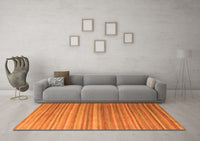 Machine Washable Abstract Orange Modern Rug, wshabs5531org