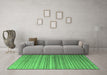 Machine Washable Abstract Emerald Green Modern Area Rugs in a Living Room,, wshabs5531emgrn