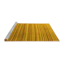 Sideview of Machine Washable Abstract Yellow Modern Rug, wshabs5531yw