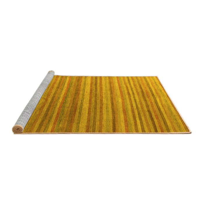 Sideview of Machine Washable Abstract Yellow Modern Rug, wshabs5531yw