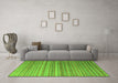 Machine Washable Abstract Green Modern Area Rugs in a Living Room,, wshabs5531grn