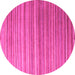 Round Machine Washable Abstract Pink Modern Rug, wshabs5531pnk