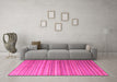 Machine Washable Abstract Pink Modern Rug in a Living Room, wshabs5531pnk