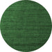 Round Abstract Emerald Green Modern Rug, abs5532emgrn