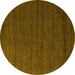 Round Abstract Yellow Modern Rug, abs5532yw