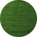 Round Machine Washable Abstract Green Modern Area Rugs, wshabs5532grn