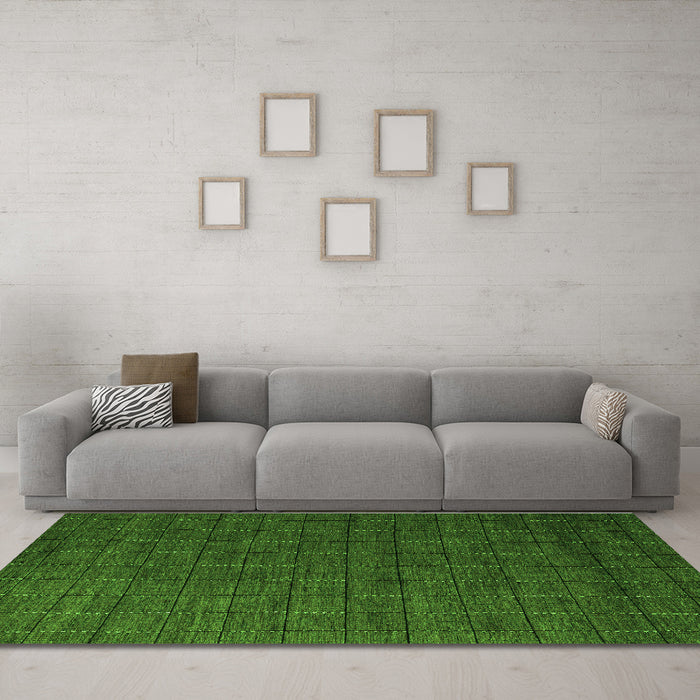 Machine Washable Abstract Green Modern Area Rugs in a Living Room,, wshabs5532grn