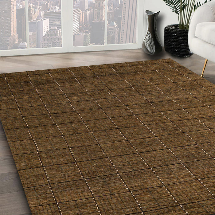 Machine Washable Abstract Bakers Brown Rug in a Family Room, wshabs5532