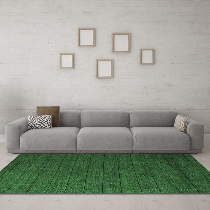 Machine Washable Abstract Emerald Green Modern Area Rugs in a Living Room,, wshabs5532emgrn