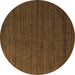 Round Abstract Brown Modern Rug, abs5532brn