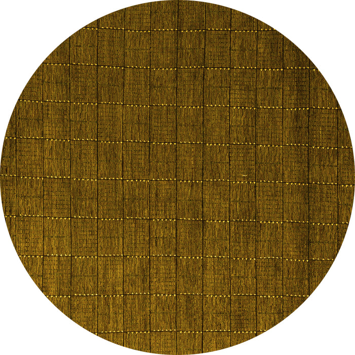Round Machine Washable Abstract Yellow Modern Rug, wshabs5532yw