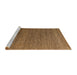 Sideview of Machine Washable Abstract Bronze Brown Rug, wshabs5533