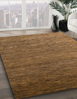 Abstract Bronze Brown Modern Rug in Family Room, abs5533