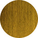 Round Abstract Yellow Modern Rug, abs5533yw