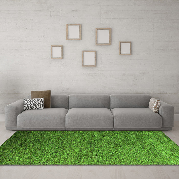 Machine Washable Abstract Green Modern Area Rugs in a Living Room,, wshabs5533grn