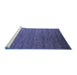 Sideview of Machine Washable Abstract Blue Modern Rug, wshabs5533blu