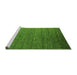 Sideview of Machine Washable Abstract Green Modern Area Rugs, wshabs5533grn