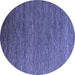 Round Abstract Blue Modern Rug, abs5533blu