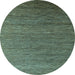 Round Abstract Light Blue Modern Rug, abs5533lblu