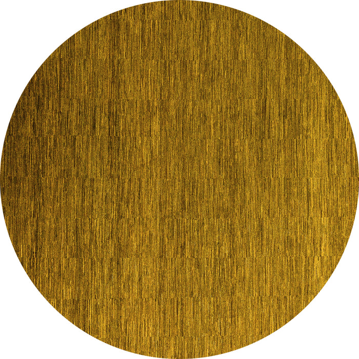 Round Machine Washable Abstract Yellow Modern Rug, wshabs5533yw