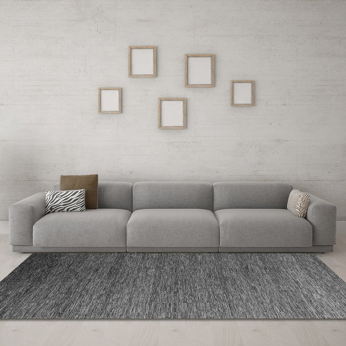 Machine Washable Abstract Gray Modern Rug in a Living Room,, wshabs5533gry