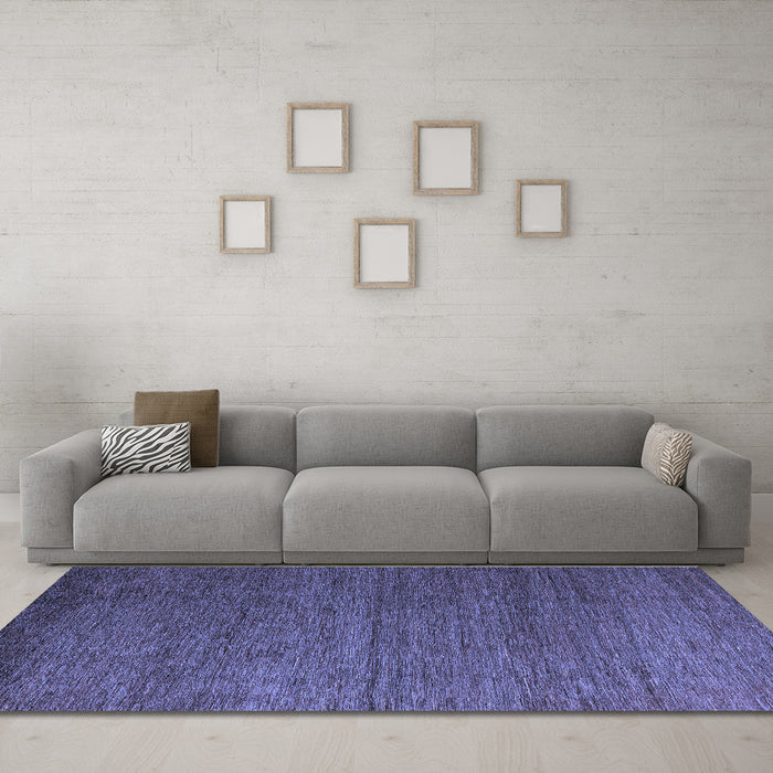 Machine Washable Abstract Blue Modern Rug in a Living Room, wshabs5534blu