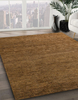 Abstract Chocolate Brown Modern Rug in Family Room, abs5534