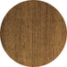 Round Abstract Brown Modern Rug, abs5534brn