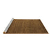 Sideview of Machine Washable Abstract Brown Modern Rug, wshabs5534brn