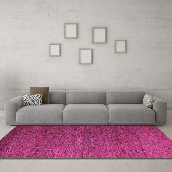 Machine Washable Abstract Pink Modern Rug in a Living Room, wshabs5534pnk