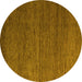 Round Abstract Yellow Modern Rug, abs5534yw