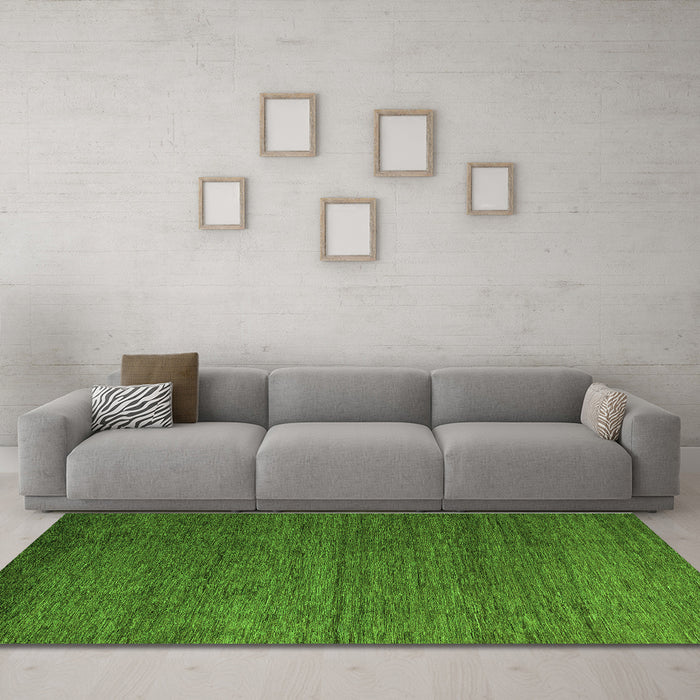 Machine Washable Abstract Green Modern Area Rugs in a Living Room,, wshabs5534grn