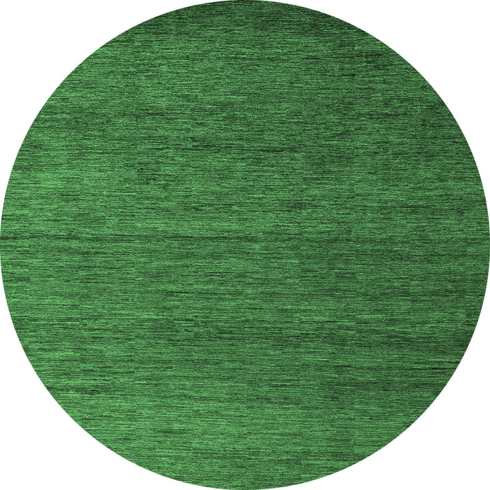 Round Abstract Emerald Green Modern Rug, abs5534emgrn