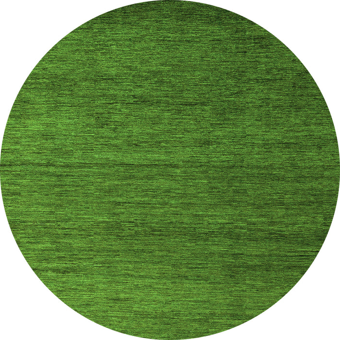 Round Machine Washable Abstract Green Modern Area Rugs, wshabs5534grn