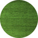 Round Machine Washable Abstract Green Modern Area Rugs, wshabs5534grn