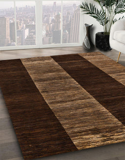 Abstract Red Modern Rug in Family Room, abs5535