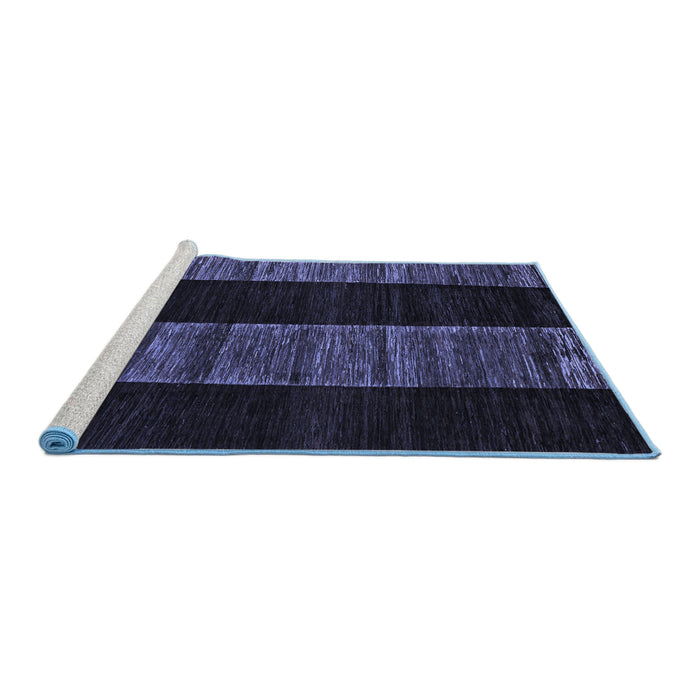 Sideview of Machine Washable Abstract Blue Modern Rug, wshabs5535blu