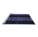 Sideview of Machine Washable Abstract Blue Modern Rug, wshabs5535blu