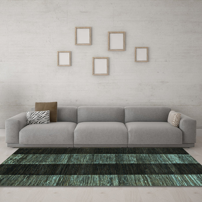 Machine Washable Abstract Light Blue Modern Rug in a Living Room, wshabs5535lblu