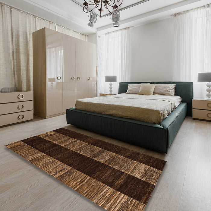 Machine Washable Abstract Night Red Rug in a Bedroom, wshabs5535