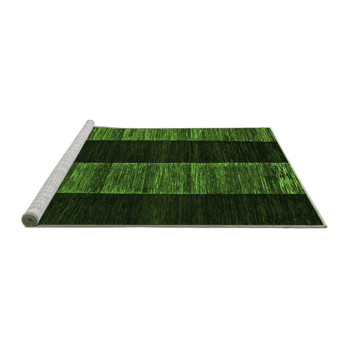 Sideview of Machine Washable Abstract Green Modern Area Rugs, wshabs5535grn